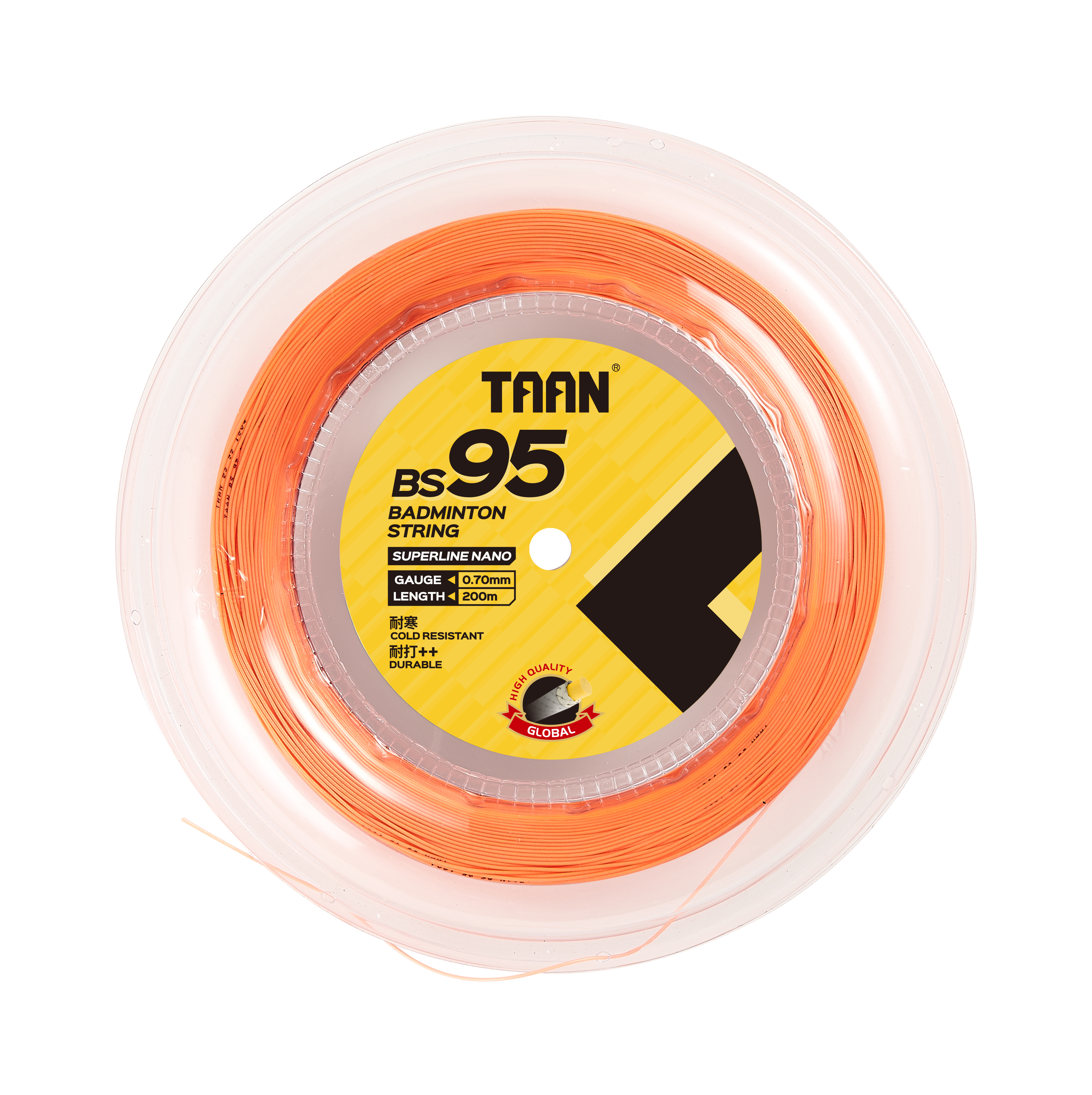 Струна для бадминтона TAAN Nano BS 95  (200 метров) ORANGE